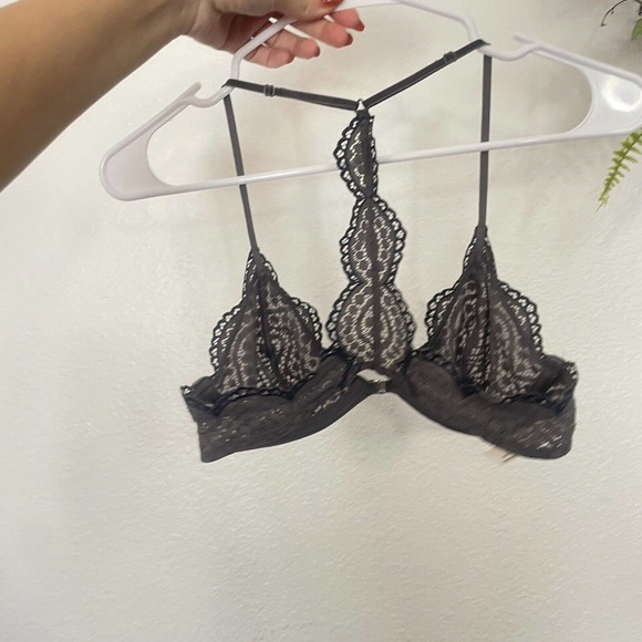 Free People Women's 34B Slow Dance Underwire Bra Gray Grey Lace - Picture 3 of 11